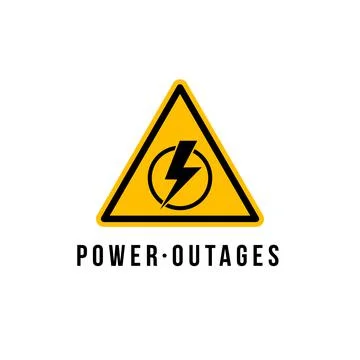 Power outage vector blackout failure electric warning logo symbol background Stock Illustration