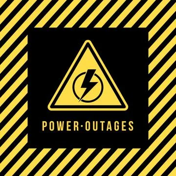 Power outage vector blackout failure electric warning logo symbol background Stock Illustration