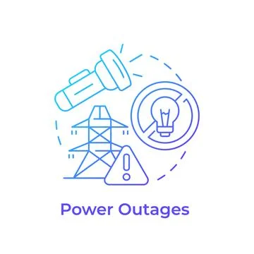 Power outages blue gradient concept icon Ilustração Stock