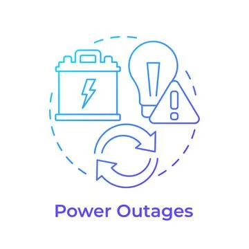Power outages blue gradient concept icon Stock Illustration
