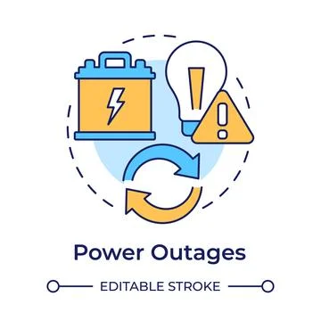 Power outages multi color concept icon Stock Illustration