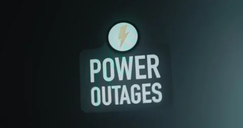 Power Outages notification, disruption in electrical services Stock Footage 314573395