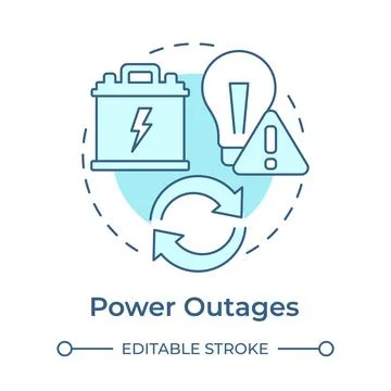 Power outages soft blue concept icon Stock Illustration