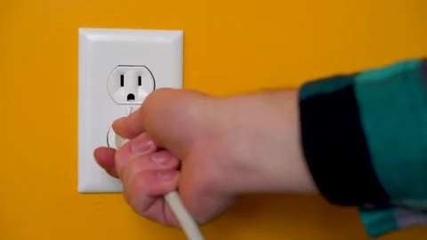 Power Outlet-3 Prong Plug-White Stock Footage 147792196