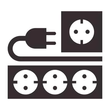 Power outlet, plug and socket sign Stock Illustration