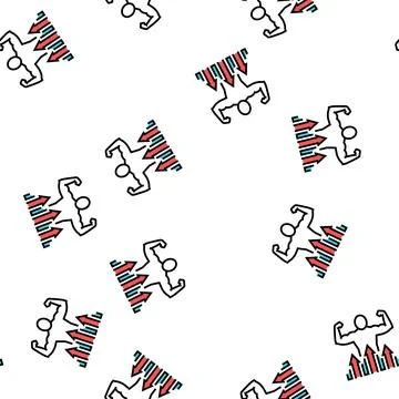 Power people value vector seamless pattern Illustrazione stock