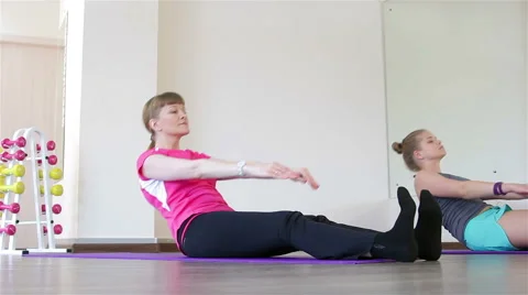 Power Pilates &amp; Yoga Classes Stock Footage 59857680