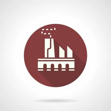 Power plant burgundy round vector icon Stock Illustration