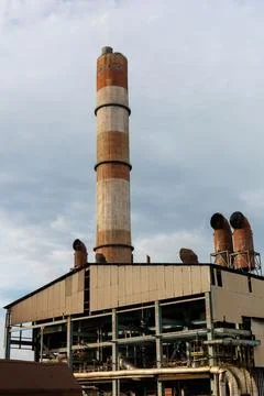 Power plant chimney Stock Photos