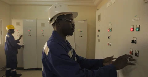 Power Plant Control Panel (4k) Video stock 61389406