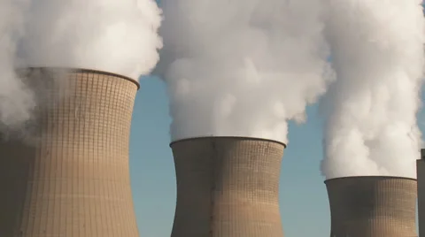 Power Plant Cooling Towers 2 Stock Footage