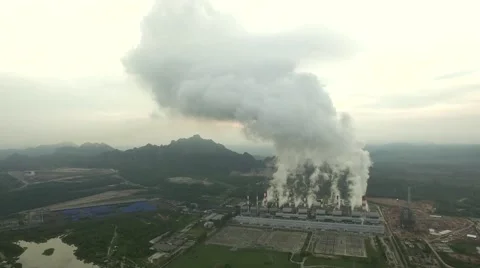 Power plant at dawn Video stock 68343572