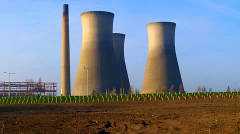 Power Plant Demolition By Controlled Explosions Vídeo Stock 10824431