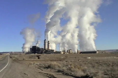 Power plant desert view Stock Footage 68963