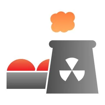 Power plant flat icon. Nuclear plant color icons in trendy flat style Ilustración de archivo