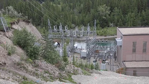 Power plant in forest Stock Footage 112365869