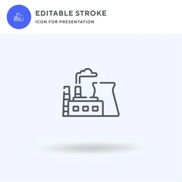 Power Plant icon vector, filled flat sign, solid pictogram isolated on white 스톡 일러스트