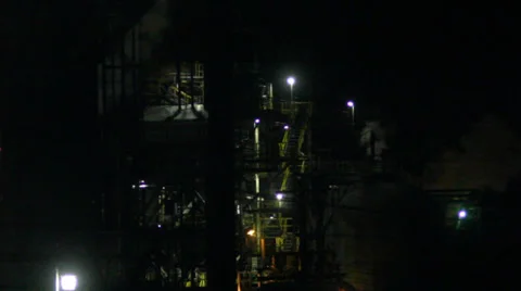 Power Plant Night Stock Footage 28303070