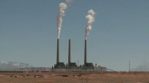 Power Plant Smoke Stack Stock Footage 714834