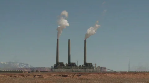 Power Plant Smoke Stack - Time Lapse - Clip 2 Stock Footage 714700