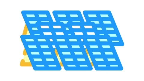 Power plant solar panel color icon animation Vídeo Stock 327264089
