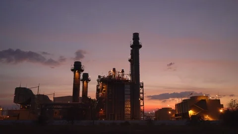 Power plant at sunset. Stock Footage 127210304