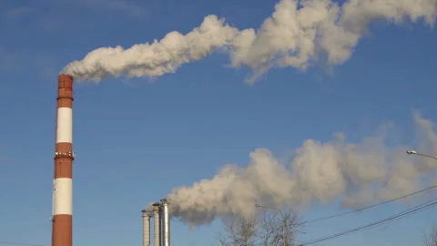 Power plant time lapse, smoke rising Stock Footage 100251237