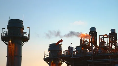 Power plant at twilight. Stock Footage 93225829