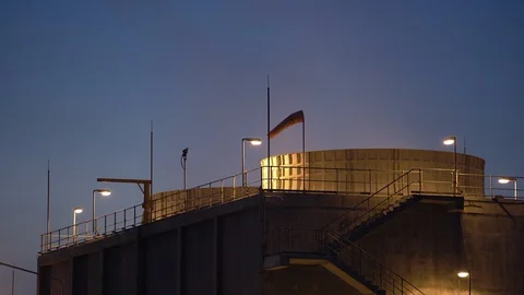 Power plant at twilight. Stock Footage 93499548