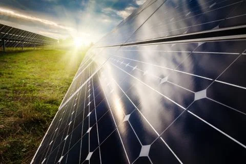 Power plant using renewable solar energy Foto stock