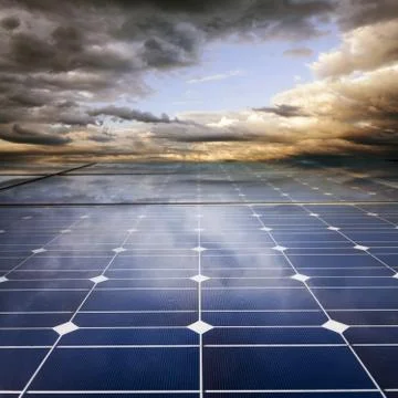 Power plant using renewable solar energy Stock Photos