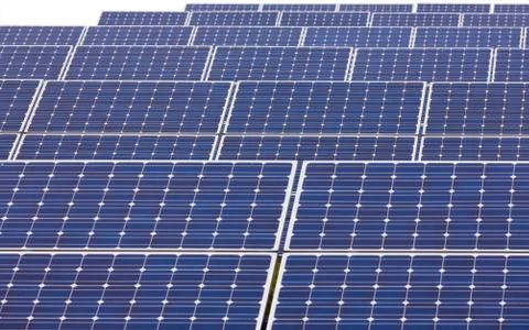 Power plant using renewable solar energy Foto stock