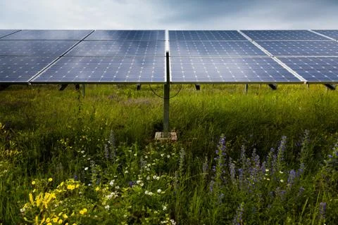 Power plant using renewable solar energy Stock Photos