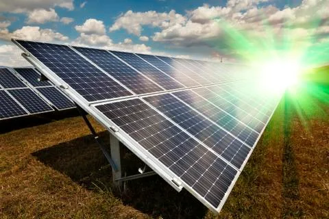 Power plant using renewable solar energy Stock Photos