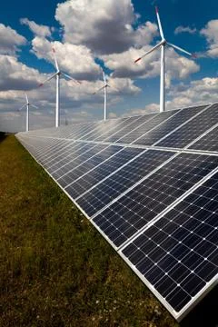 Power plant using renewable solar energy Stock Photos