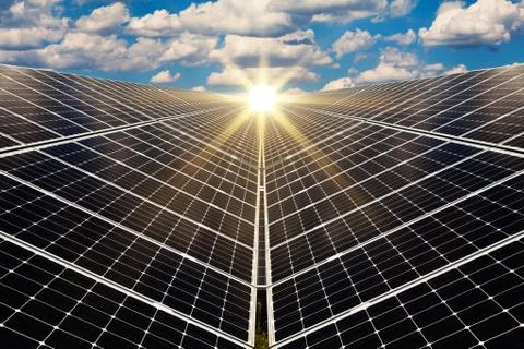 Power plant using renewable solar energy Foto stock