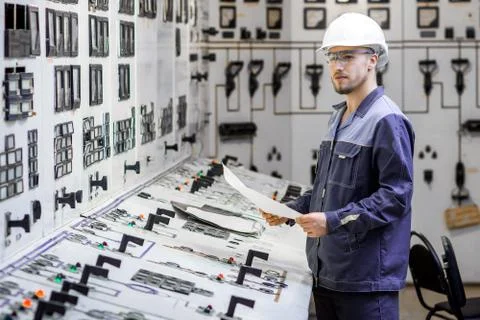 Power plant worker Stock Photos