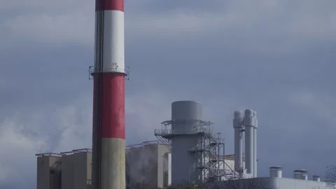 Power plant's chimney - close up Stock Footage 150903781