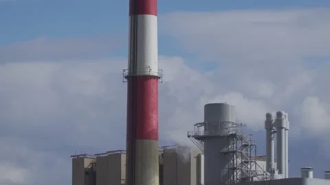 Power plant's chimney - close up Stock Footage 150903784