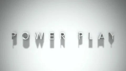 Power play 3D title animation with shadows on a white background Stock Footage 296898534