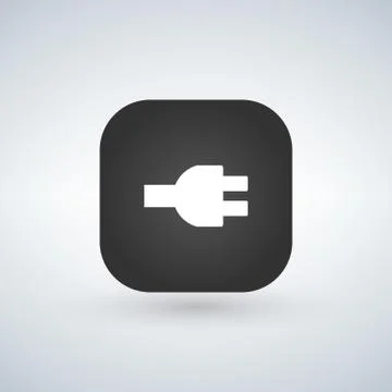 Power plug app button, vector illustration isolated on white background. イラスト素材