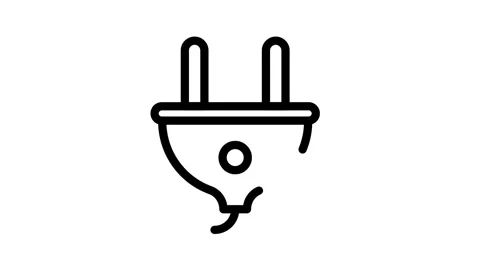 A power plug with a checkmark beside it, indicating successful connection o.. Stock Footage 334766319