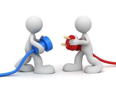 Power plug connect concept 3d illustration Ilustración de archivo