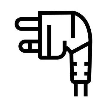Power plug, electric cable, and cord icon Stock Illustration