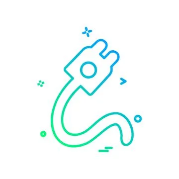 Power Plug icon design vector イラスト素材