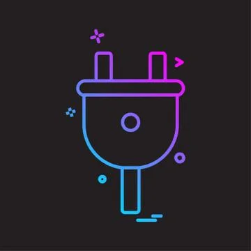 Power Plug icon design vector 스톡 일러스트