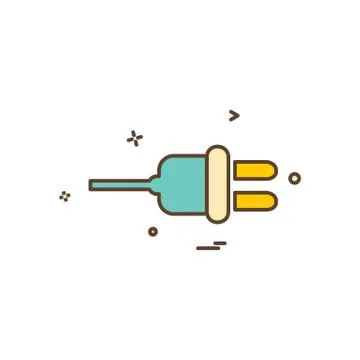 Power plug icon design vector イラスト素材