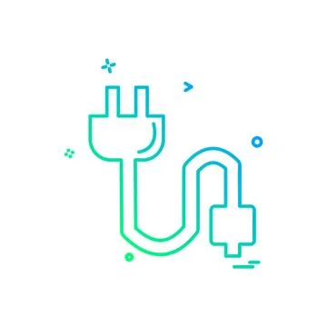 Power plug icon design vector 스톡 일러스트