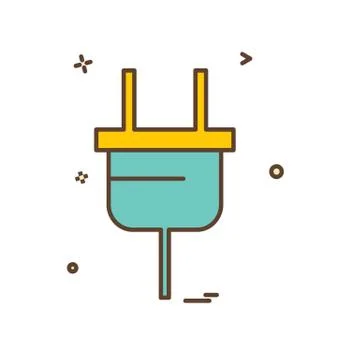 Power plug icon design vector 스톡 일러스트