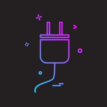 Power Plug icon design vector イラスト素材